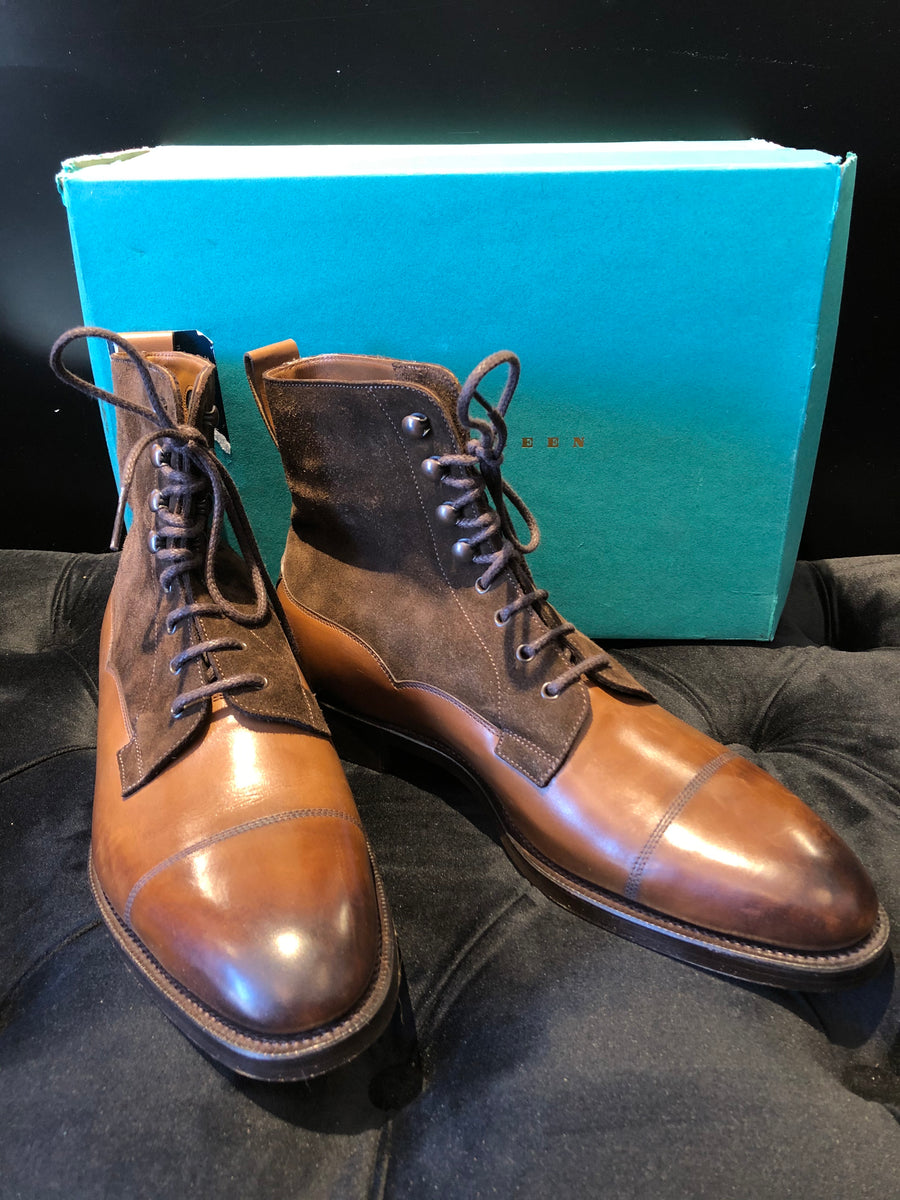 EDWARD GREEN GALWAY DARK OAK MOCHA SUEDE 82 LAST BOOTS – LuxeSwap