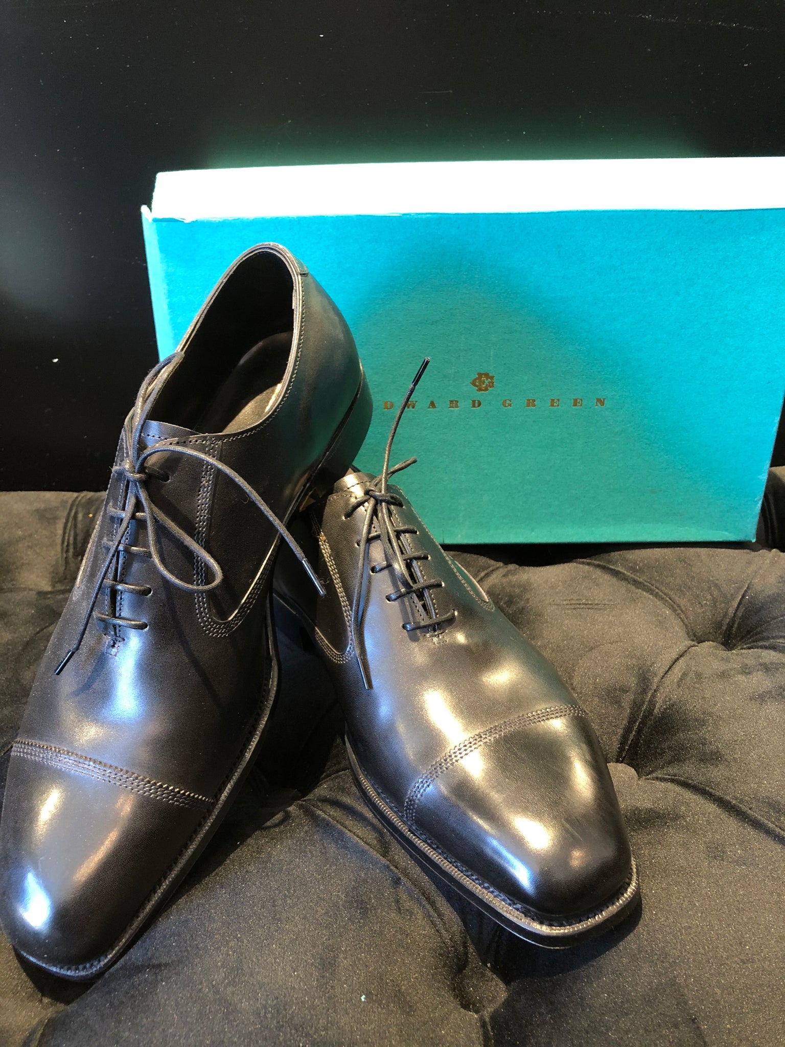 EDWARD GREEN PAWSLEY BLACK CALF SHOES 888 LAST – LuxeSwap
